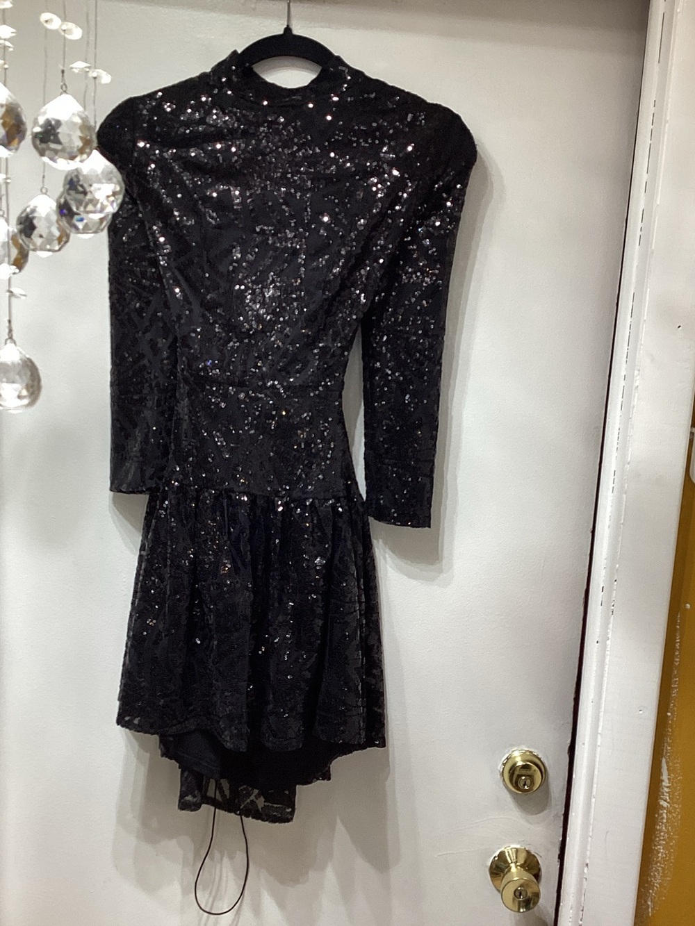 AKIRA Black Sequin Long Sleeve Party Dress for Girls